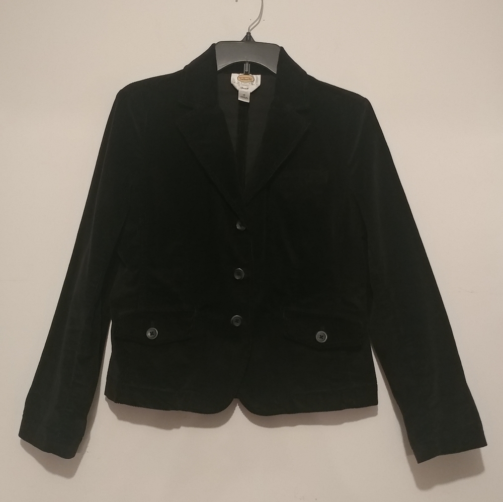 Black corduroy button & pocket blazer